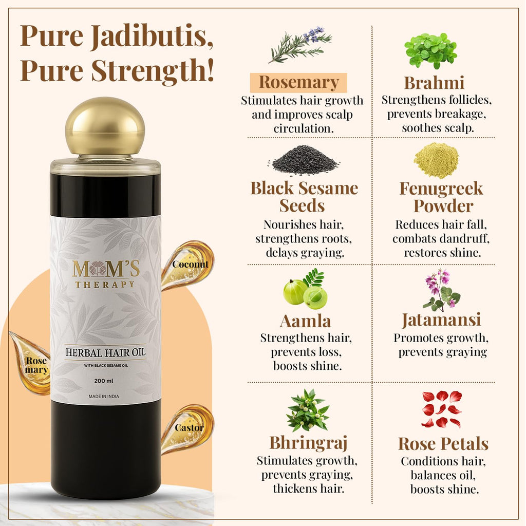 MOM’S THERAPY HERBAL HAIR OIL ( ROSEMARY HAIR OIL)