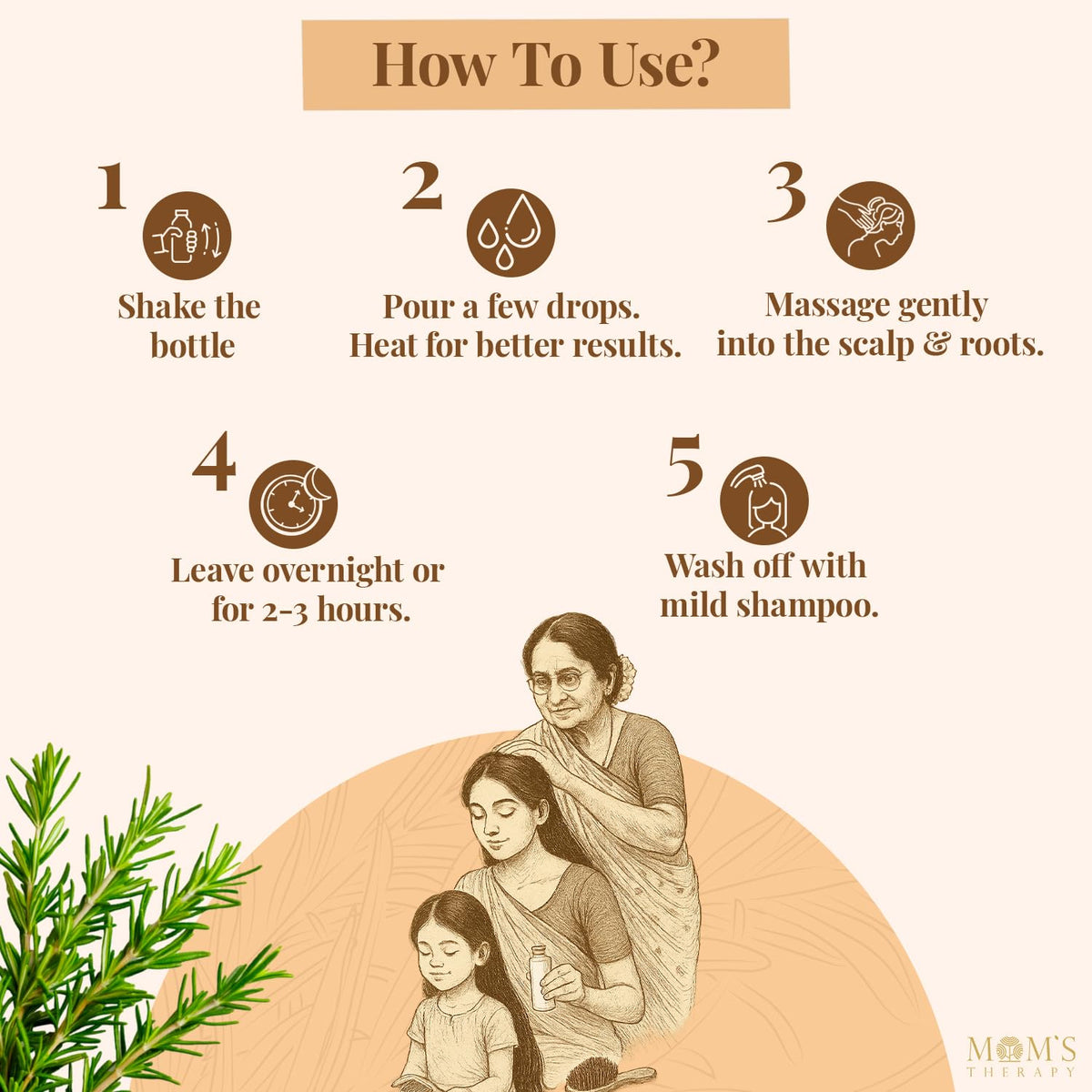 MOM’S THERAPY HERBAL HAIR OIL ( ROSEMARY HAIR OIL)